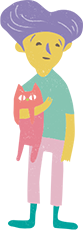 猫を抱いた青年